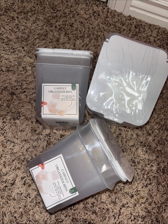 Other - Cabinet Organizer Bins - Gray (Set of 3)